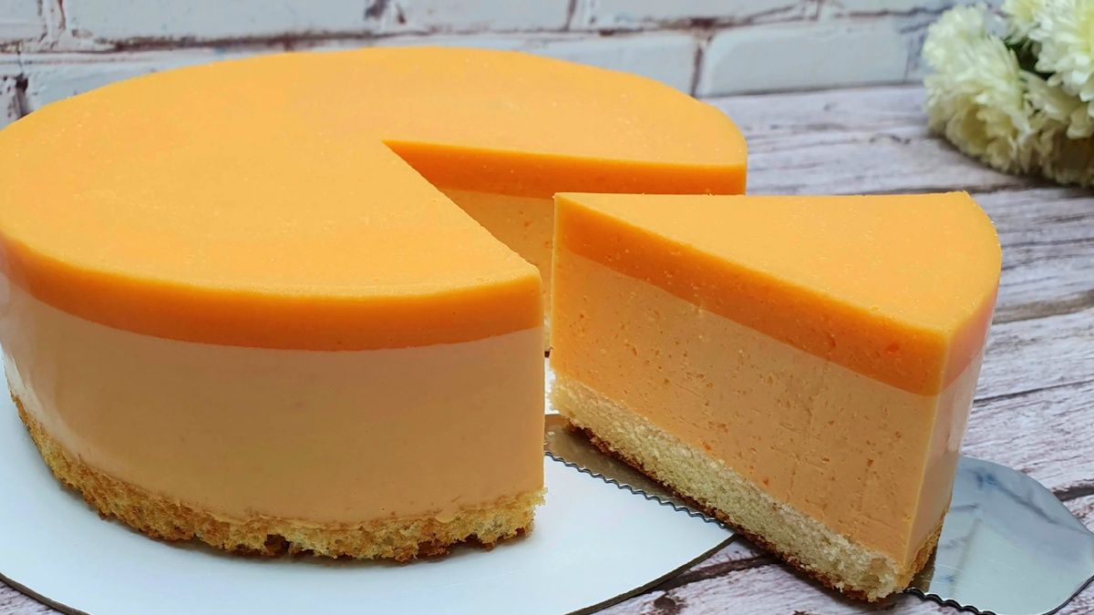 Нежный тыквенный желейный торт с низким содержанием калорий