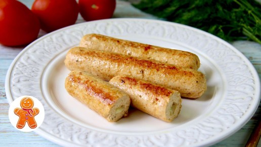 Нежные куриные колбаски с сырной начинкой для быстрого ужина