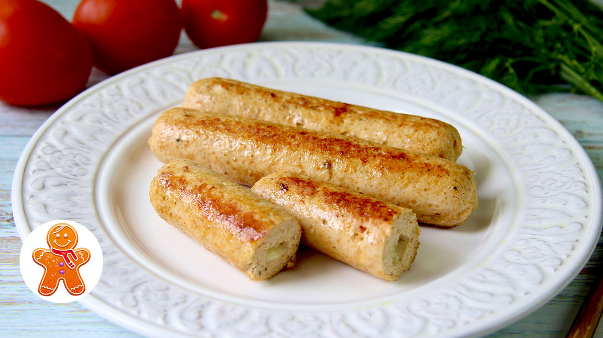 Нежные куриные колбаски с сырной начинкой для быстрого ужина