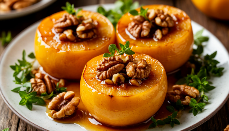 Запеченная айва с медом и орехами: уютный десерт для всей семьи