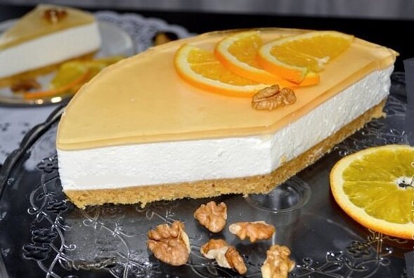 Необычный тортик с апельсиновым желе, который легко приготовить