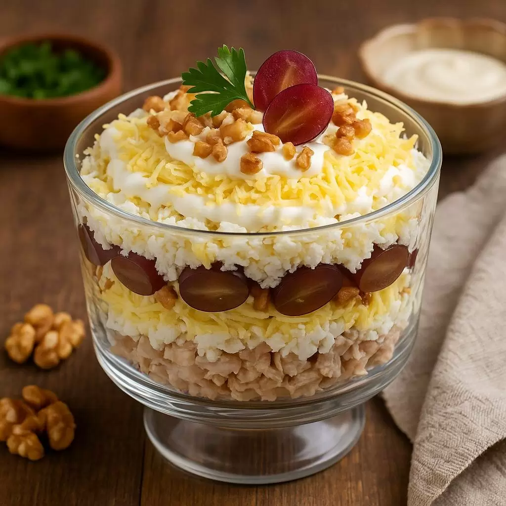 Необычные сочетания: салат с курицей и виноградом, который удивляет